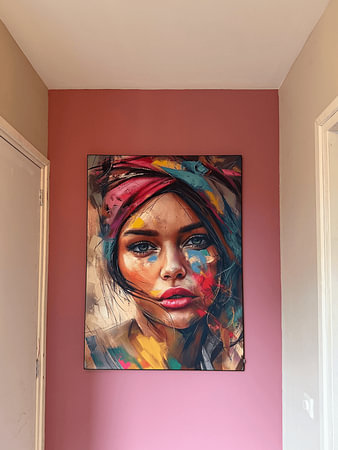 Expressive portrait of a young woman: Colourful Gaze
