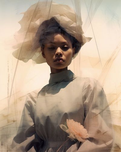 Modern portret in pasteltinten