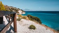 Terrasse am Strand von Xigia, Ionisches Meer