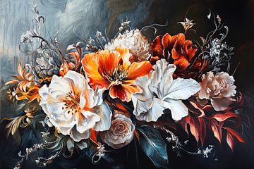 Bloemen | Donkere Bloem van ARTEO Schilderijen