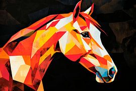Farbige Pferdekopf-Illustration – Geometrisch von Poster Art Shop