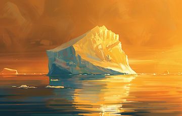 Zonsopgang roept glamour van ijsbergen op van fernlichtsicht