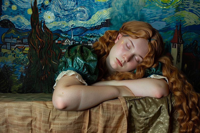 Portrait with Van Gogh influence by Egon Zitter