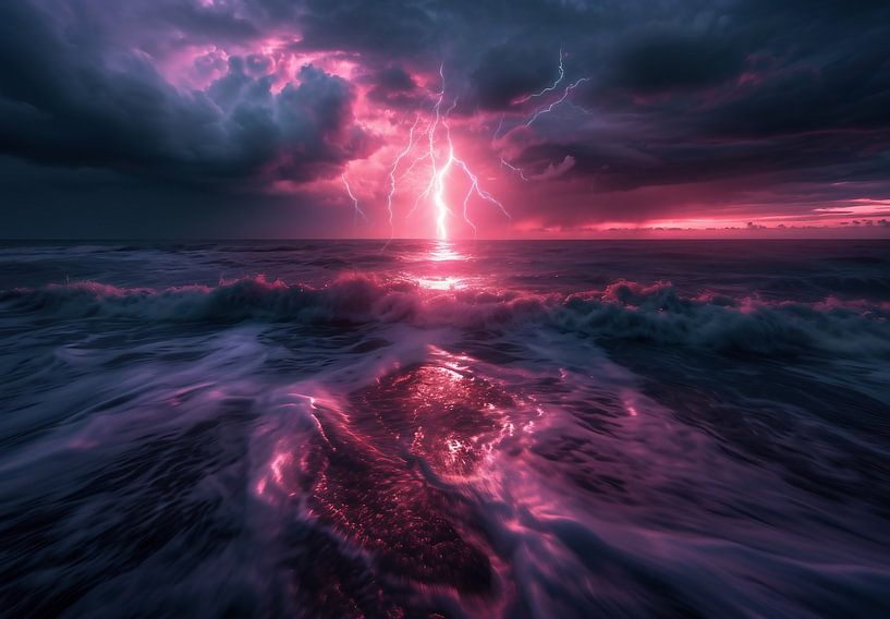 Onweer boven de Indische Oceaan van fernlichtsicht