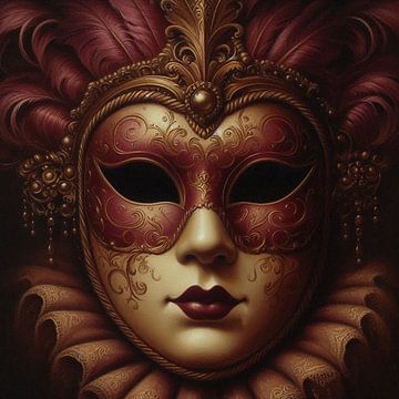 Masque vénitien sur Nicolette Vermeulen