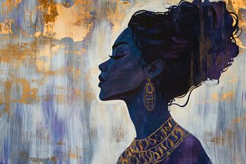 Elegance of shadows - Female silhouette by Poster Art Shop