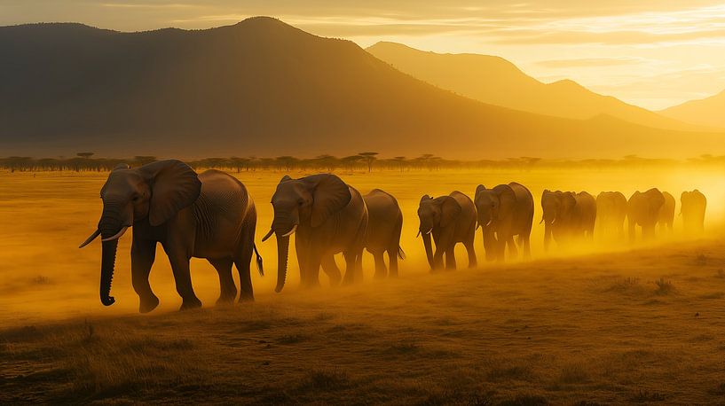 Éléphants à l'aube : Voyage dans un troupeau majestueux par Lisa Bovenlander
