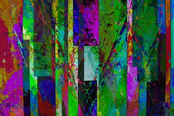 Modern, Abstract Digitaal Kunstwerk in Diverse kleuren van Art By Dominic