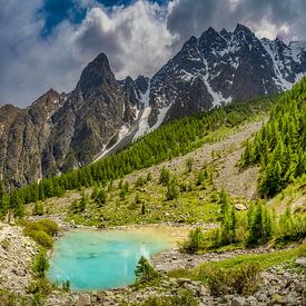The Ecrins and Lake La Douche by Alain Gaymard