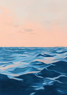Oceaan Minimalistisch Natuur Zee Roze van Niklas Maximilian