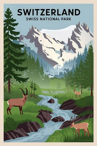 Zwitserland Vintage Reisposter