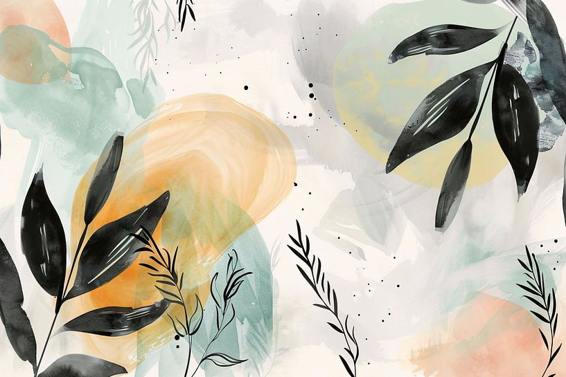 Natuurlijke Elegantie in Abstracte Aquarel van Art & Soul Creations