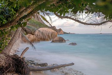 Droomstrand Anse Source d'Argent (La Digue / Seychellen) van t.ART