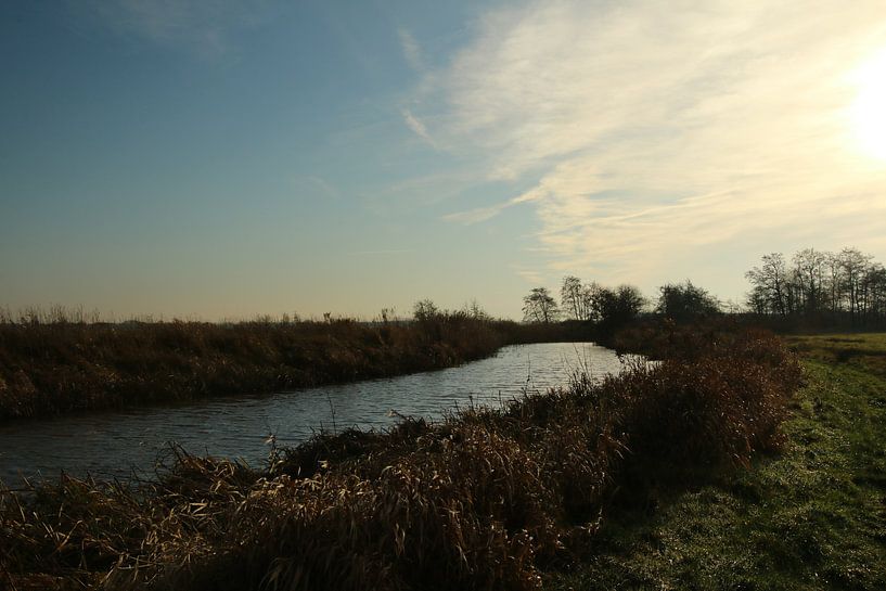 Vaart in natuurgebied in Groningen van Pim van der Horst