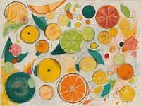 Frisse energie van citrus in een speels patroon