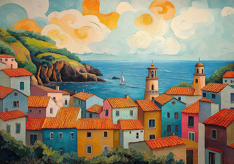 Matisse inspired sea Fauvism Mediterranean by Niklas Maximilian