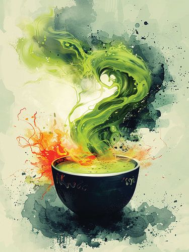 L'esprit du matcha en mouvement liquide