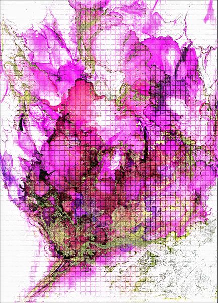 Violetter Hibiskus im Mosaik von Ineke de Rijk