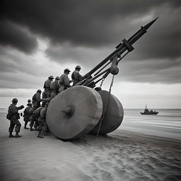 Soldats allemands du jour J avec des armes romaines sur Gert-Jan Siesling