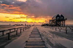 Sonnenuntergang am Strand von Sankt Peter-Ording