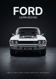 Ford Capri RS3100 : vue de face, photo prise en studio sur Cross