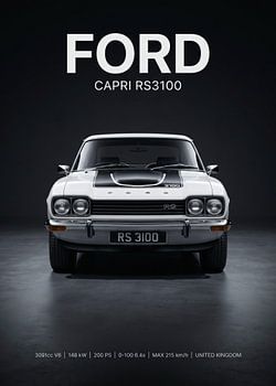 Ford capri rs3100 front view studio shot