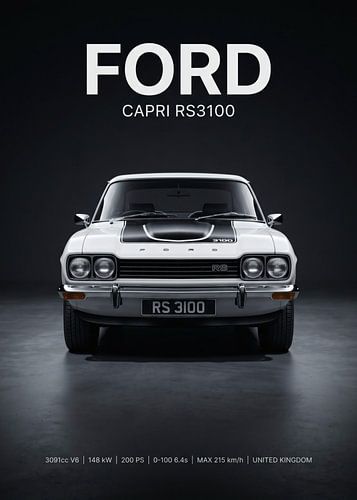 Ford capri rs3100 front view studio shot