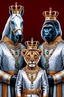 Drie koningen - paard - gorilla - jonge leeuw