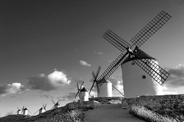 Historische windmolens van Don Quichot, in La Mancha (Spanje).