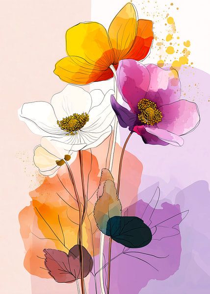 Wildflower Meadow Evergreen flowers 18 by JBJart Justyna Jaszke