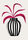 Pink Plant Striped Pot by Tracie Andrews thumbnail