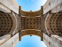 Arc de Triomphe in Paris from the bottom
