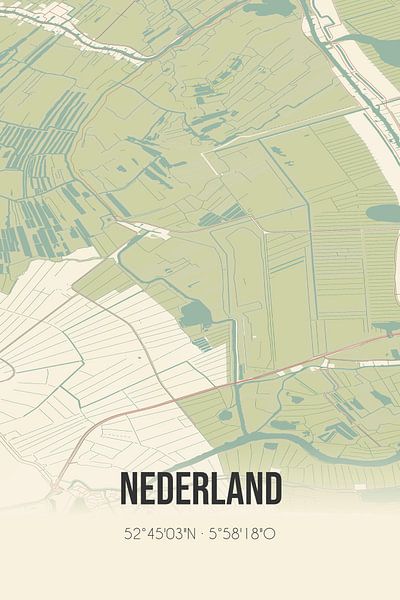 Vintage map of the Netherlands (Overijssel) by Prints of Place