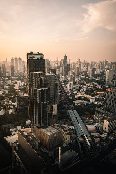 Bangkok metropolis - sunset over skyscrapers by NZME Photography