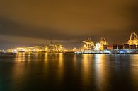 Rotterdamer Hafen bei Nacht von Photo Henk van Dijk Miniaturansicht