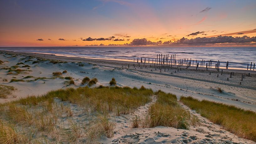 Sunset North Sea beach at Petten by Jenco van Zalk