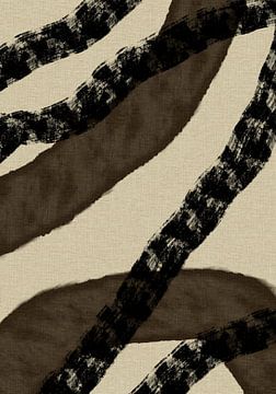 Lijnen in neutrale kleuren. Minimalistisch abstract. van Dina Dankers