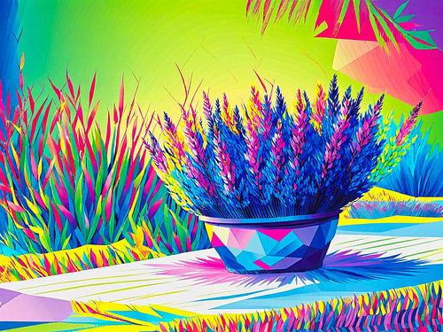 Flowers on a table in the field