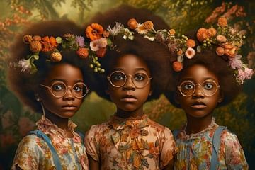 Fine art portret "Flower girls" van Carla Van Iersel