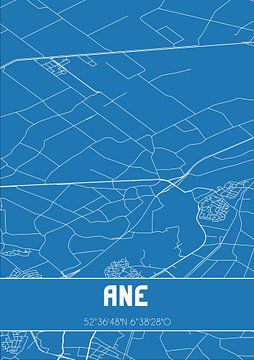 Blaupause | Karte | Ane (Overijssel) von Rezona