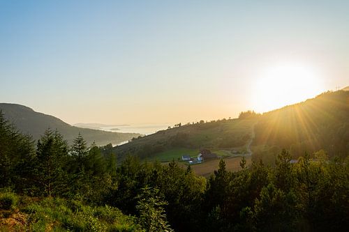 Zonsondergang in Preikestolen