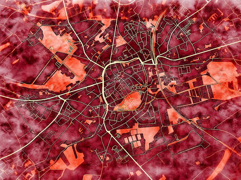 Carte de Tongeren avec le style 'Amber Autumn' par Maporia