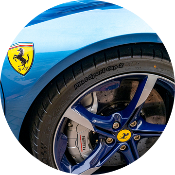 Ferrari SF90 sportwagen met lichtblauw stuur van Sjoerd van der Wal Fotografie