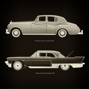 Rolls Royce Silver Cloud III 1963 en Cadillac Eldorado Brougham 1957 van Jan Keteleer
