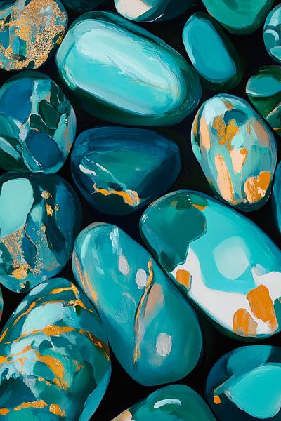 Colourful gemstones on black by Poster Art Shop