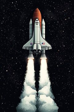 Ruimteschip lancering van Poster Art Shop
