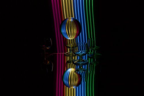 Lichtwellen rollen durch die Nacht Serie 2 #3 von Arie de Lange