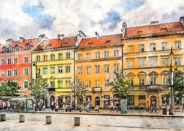 Warsaw watercolor art #warsaw by JBJart Justyna Jaszke