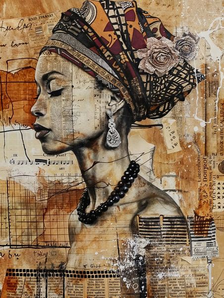 Modern portrait in collage style by Studio Allee