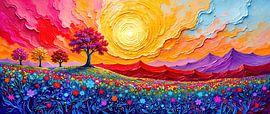 Sonnenuntergang – Wo die Sonne die Blumen küsst von AidasignArt